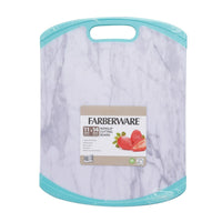 Farberware 11-inch x 14-inch Non Slip Plastic/Poly Cutting Board in Marble Pattern and Aqua Sky Trim EasyOptionXY LLC