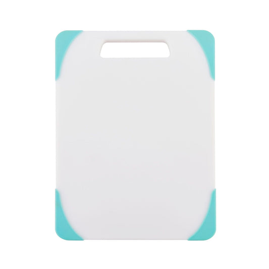 Farberware 7.75-inch x 11.25-inch Nonslip Poly/Plastic Cutting Board, Aqua Sky Corners EasyOptionXY LLC
