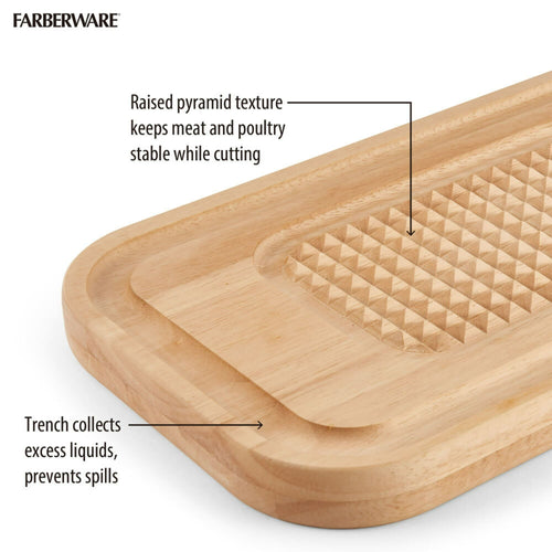 Farberware 9.45 inch X 15.75 inch Rubberwood Carving Board EasyOptionXY LLC
