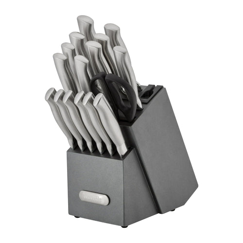 Farberware EdgeKeeper Professional 17-Piece Stainless Steel Knife Set with Block Built-in Knife Sharpener EasyOptionXY LLC