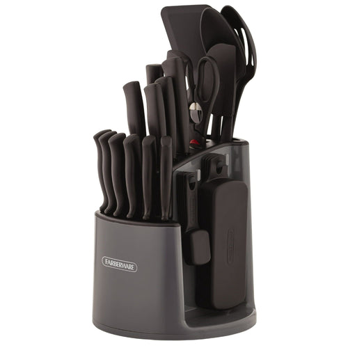 Farberware Classic 30-Piece Spin-N-Store Rotating Carousel Stainless Steel Knife Set and Tool Set Gray EasyOptionXY LLC