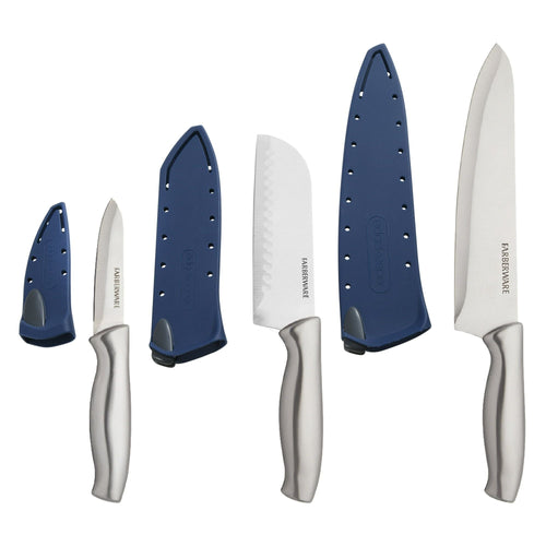 Farberware Edgekeeper 6-piece Chef Set Stainless Steel with Sheaths EasyOptionXY LLC