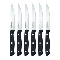 Farberware 6-Piece Stamped Triple Rivet Stainless Steel Steak Knife Set in Black EasyOptionXY LLC