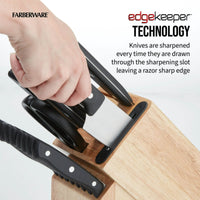 Farberware Edgekeeper 16-Piece Triple-Rivet Cutlery Block Set with Built-In Sharpener, Black EasyOptionXY LLC