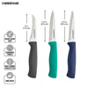 Farberware 3-piece High-Carbon Stainless Steel Paring Knife Set with Plastic Multi-Color Handles EasyOptionXY LLC