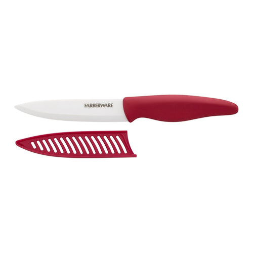 Farberware Professional 5-inch Ceramic Utility Knife with Red Blade Cover and Handle EasyOptionXY LLC
