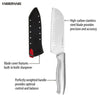 Farberware 5-Inch Santoku Knife with Edgekeeper Self Sharpening Sleeve, Stamped Stainless Steel Handle EasyOptionXY LLC