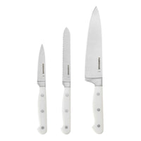 Farberware Professional 3-Piece Forged Triple Rivet Chef Knife Set Razor Sharp Kitchen Knives White EasyOptionXY LLC