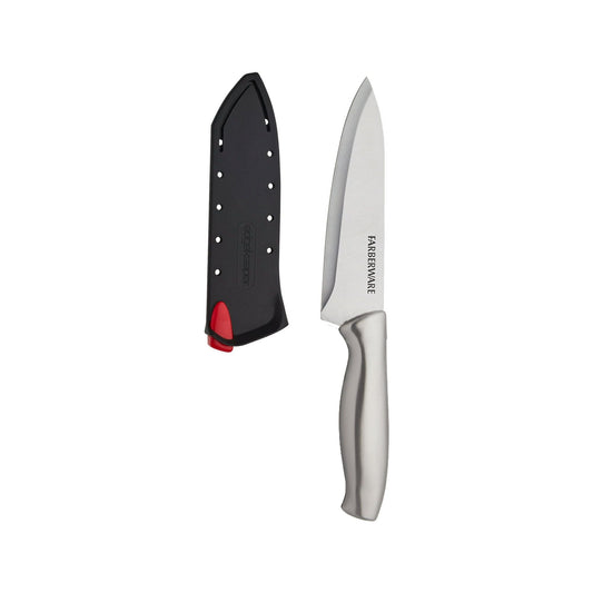 Farberware 6-inch Chef Knife with Edgekeeper Self Sharpening Sleeve, Stamped Stainless Steel Handle EasyOptionXY LLC