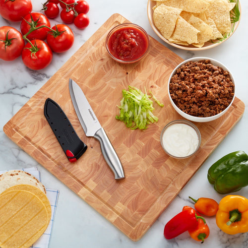 Farberware 6-inch Chef Knife with Edgekeeper Self Sharpening Sleeve, Stamped Stainless Steel Handle EasyOptionXY LLC