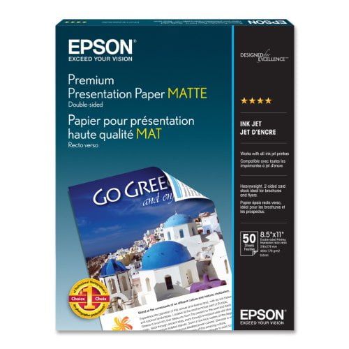 Epson Premium Presentation Paper Matte, Double-Sided (8.5" x 11") (50 Sheets/Pkg) S041568 EasyOptionXY LLC