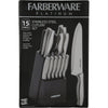 Farberware High-Carbon Stamped Stainless Steel Knife Block Set, 15-Piece, Black 2 EasyOptionXY LLC