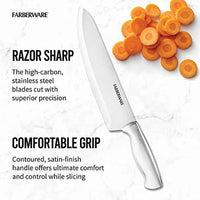 Farberware 5152497 15-Piece High-Carbon Stamped Stainless Steel Kitchen Knife Set with Wood Block, Steak Knives, Razor-Sharp, Black EasyOptionXY LLC