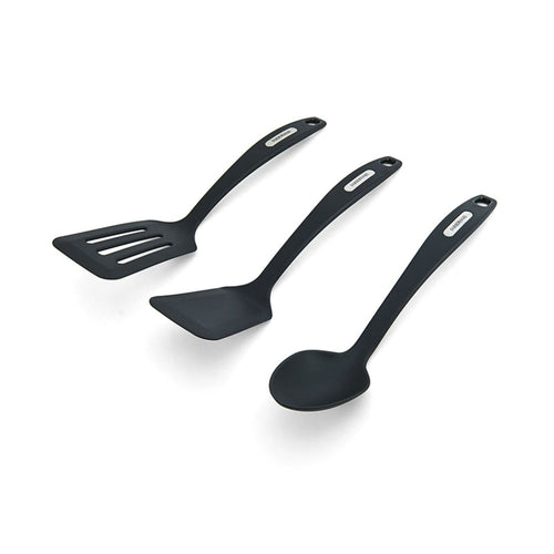 Farberware Set of 3 Nylon Tools, Slotted Turner, Short Turner, Basting Spoon Black EasyOptionXY LLC