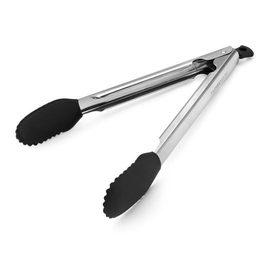 Farberware 11-inch Silicone Tip Locking Tongs in Black and Stainless Steel EasyOptionXY LLC