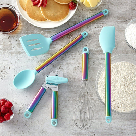 Farberware 5-piece Iridescent and Aqua Kitchen Tool and Gadget Set EasyOptionXY LLC