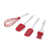 Farberware 4-Piece Whisk, Spatula, Spoon Spatula and Basting Brush Silicone Set in Red EasyOptionXY LLC
