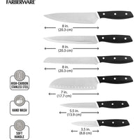 Farberware Triple Riveted Soft Grip Knife Set with Blade Covers and Gadgets, 23 Piece, Black EasyOptionXY LLC