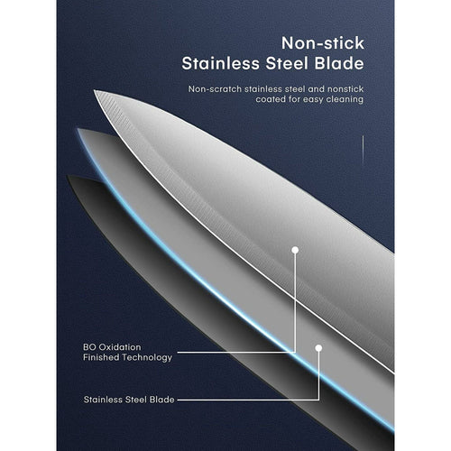 Knife Set, 15 Pieces Stainless Steel Kitchen Knives with Gray Nonstick Coat, Knife Block Set EasyOptionXY LLC