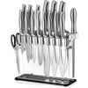 Stainless Steel Knife Set, 17 Pieces Kitchen Knife Set, Super Sharp Chef Knife Set with Acrylic Stand and Serrated Steak Knives EasyOptionXY LLC
