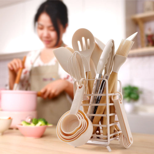 Hecef 32 Piece Kitchen Utensils Set, Food Grade Silicone Cooking Gadgets Tools with Holder EasyOptionXY LLC