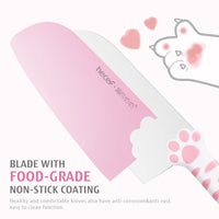 Hecef Cute Kitchen Knife Set with Block Scissors, 5-Piece Pink Cat Claw Sharp Chopping Chef Knives EasyOptionXY LLC