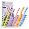 Hecef 6 Piece Kitchen Knife Set, Colorful Coated Stainless Steel Knives with Blade Guards EasyOptionXY LLC