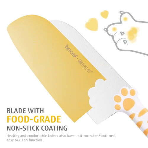 Hecef Cute Kitchen Knife Block Set, 5-piece Non-Stcik Ultra Sharp Knives Set with Detachable Block and Scissors EasyOptionXY LLC