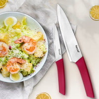 Hecef 12 Pcs Kitchen Knife Set with Wooden Block, Steak Knives, Stainless Steel Essential Chef Knife Set EasyOptionXY LLC