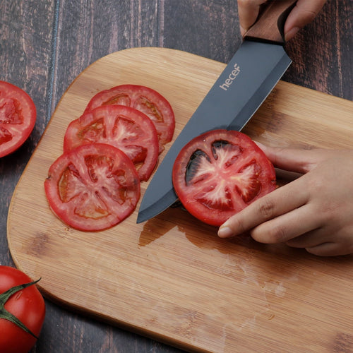 Hecef 5 PCS Kitchen Knife Set, Ultra Sharp High Carbon Stainless Steel Chef Cooking Knives with Blade Guards, Ergonomic Handle EasyOptionXY LLC