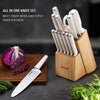Hecef 15 Pieces White Kitchen Knife Set with Block and Sharpener, Ultra Sharp Chef Knife Set, Red Dot Award Winner EasyOptionXY LLC