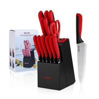 Hecef Knife Set, 13-Piece Satin-finished Sharp and Rust-proof Kitchen Knife set with Sharpener EasyOptionXY LLC