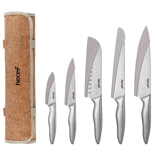 Hecef 11-Piece Kitchen Knife Set, Stonewashed Steel Ultra Sharp Japanese Knife with Roll Bag EasyOptionXY LLC
