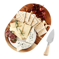Hecef Cheese Board Set, Acacia Wood Charcuterie Board with Cheese Knife, Marble Board EasyOptionXY LLC
