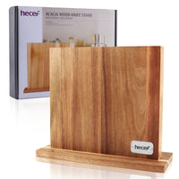 Hecef Powerful Magnetic Knife Block, Acacia Wood Double Side Magnet Kitchen Knife Holder Without Knives EasyOptionXY LLC