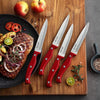 8pcs Steak Knives,McCook MC56 Serrated Steak Knife Set Red Full Tang Stainless Steel Table Knives Set EasyOptionXY LLC