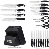 Knife Sets,McCook MC65B 20 Piece German Stainless Steel Forged Kitchen Knife Block Set, Cutlery Set with Black Block EasyOptionXY LLC