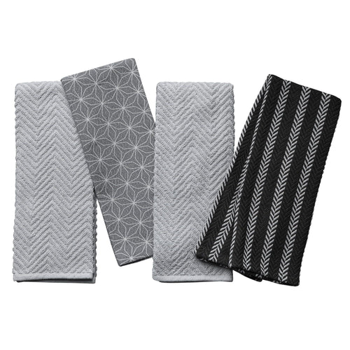 Thyme & Table 4-Pack Kitchen Towels, Gray Star EasyOptionXY LLC