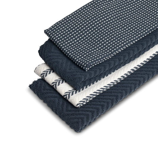 Thyme & Table 4-Pack Kitchen Towels, Navy EasyOptionXY LLC