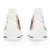 Womens White High Top Sneakers with Vibrant Wildflower Design