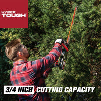 Hyper Tough 20V Max Cordless 22-inch Hedge Trimmer, 2.0Ah Battery and Charger Included, HT21-401-003-07 EasyOptionXY LLC