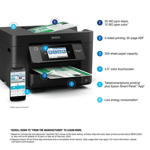Epson WorkForce Pro WF-4820 Wireless All-in-One Printer with Auto 2-sided Printing, 35-page ADF, 250-sheet Paper Tray and 4.3" Color Touchscreen EasyOptionXY LLC