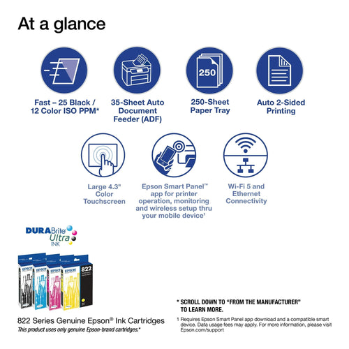 Epson WorkForce Pro WF-4820 Wireless All-in-One Printer with Auto 2-sided Printing, 35-page ADF, 250-sheet Paper Tray and 4.3" Color Touchscreen EasyOptionXY LLC