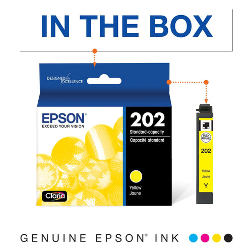 Epson 202 Standard-capacity Yellow Ink Cartridge works with WF-2860 and XP-5100 EasyOptionXY LLC