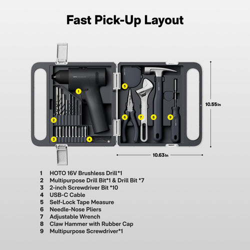 16V Brushless Drill Tool Kit
