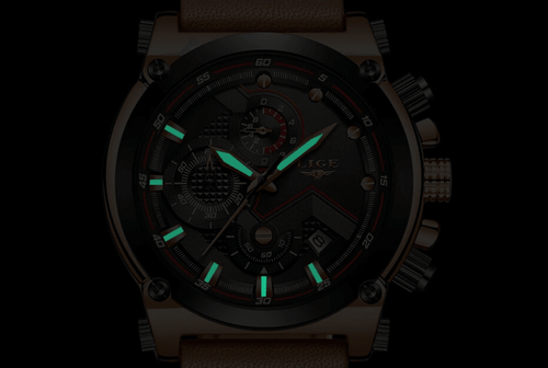 Men's Waterproof Modern Watch With Leather Belts, Stainless Steel Case Excellent Look Perfect Gift