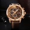 Men's  Sports Waterproof Watch With Chronometers And Leather Belt Multifunction Wristwatch Unique Design Perfect Gift