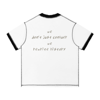 "Rewrite History" Contrast-Stitched Cotton T-Shirt