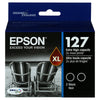 EPSON 127 DURABrite Ultra Ink Black Dual Cartridge Pack For NX-530, NX-625, WF-3520, WF-3530, WF-3540, WF-545, WF-60, WF-630, WF-633, WF-635, WF-645, WF-7010, WF-7510, WF-7520, WF-840, WF-845 EasyOptionXY LLC