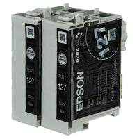 EPSON 127 DURABrite Ultra Ink Black Dual Cartridge Pack For NX-530, NX-625, WF-3520, WF-3530, WF-3540, WF-545, WF-60, WF-630, WF-633, WF-635, WF-645, WF-7010, WF-7510, WF-7520, WF-840, WF-845 EasyOptionXY LLC